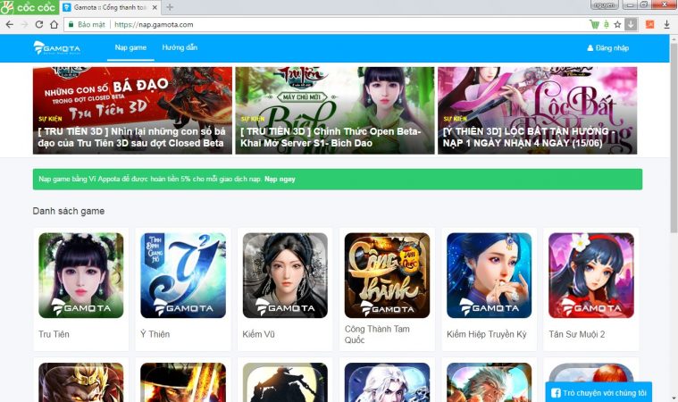[Hướng Dẫn] Nạp Thẻ Qua Trang Nap.gamota.com - Tru Tiên 3D