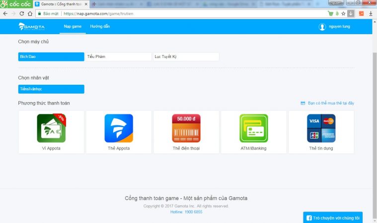 [Hướng Dẫn] Nạp Thẻ Qua Trang Nap.gamota.com - Tru Tiên 3D