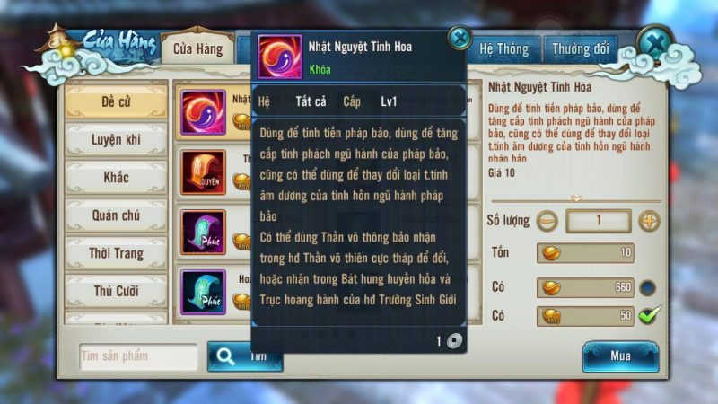 [ Tính Năng] Tịnh Tiến Pháp Bảo - Tru Tiên 3D