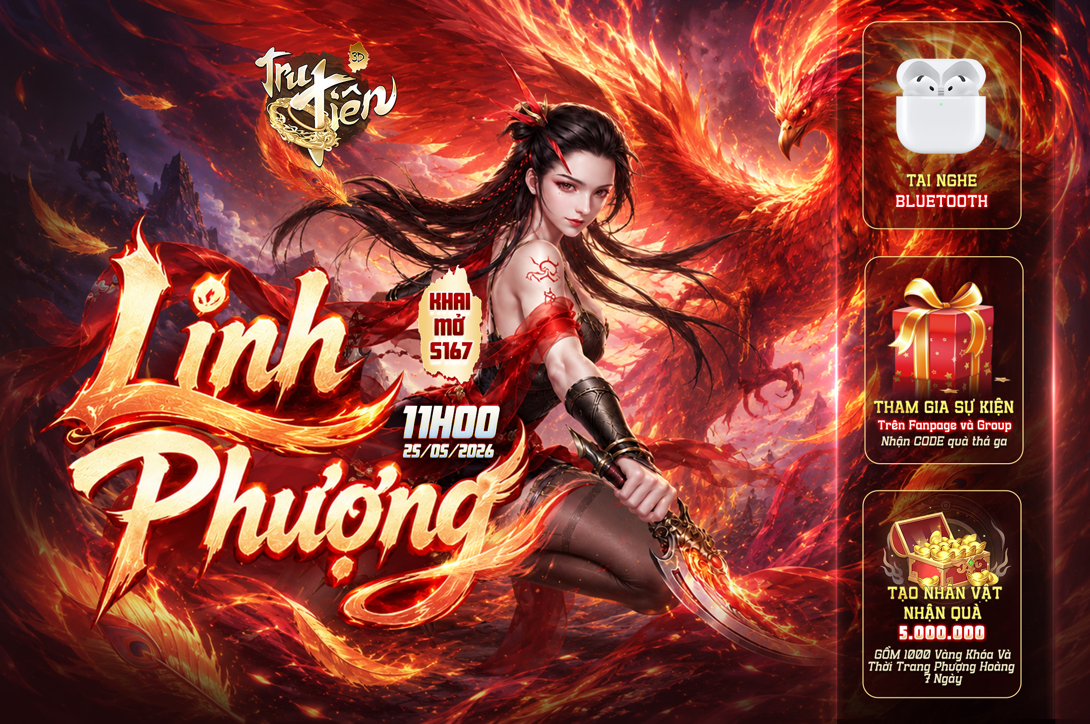 KHAI MỞ MÁY CHỦ MỚI S167- LINH PHƯỢNG (25/06) - Tru Tiên 3D